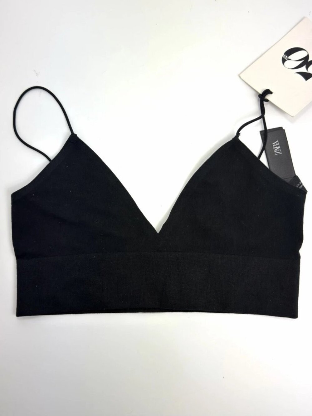 Zara Seamless Triangle Bralette Black XS-S 50th Anniversary NWT